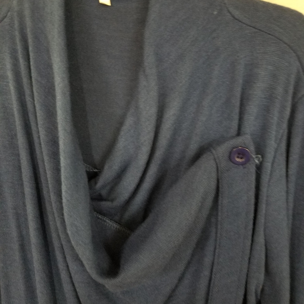 Cowl Neck Layered Sweater XXL Blue - Picture 2 of 9